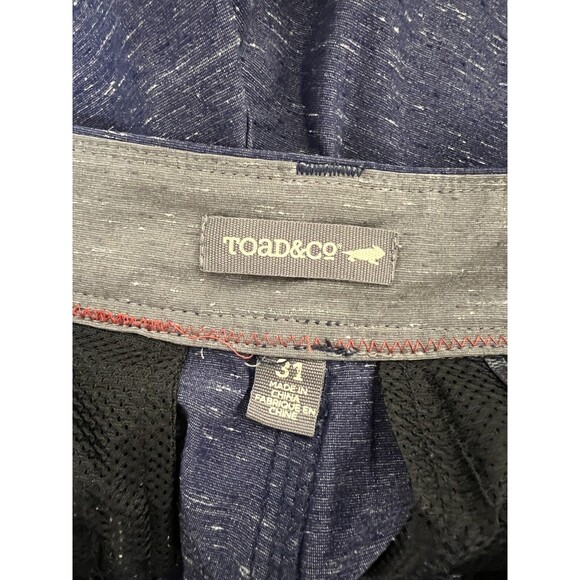 Toad & Co Mission Ridge Shorts Men 31 Blue Speckled Chino Hiking Nylon Blend - Picture 3 of 9